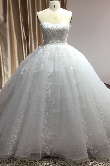 BMbridal Ball Gown Sweetheart Lace Wedding Dress_2