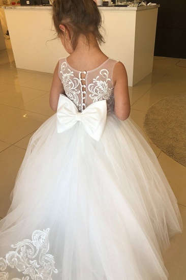BMbridal Lovely Tulle Flower Girl Dress With Lace_4