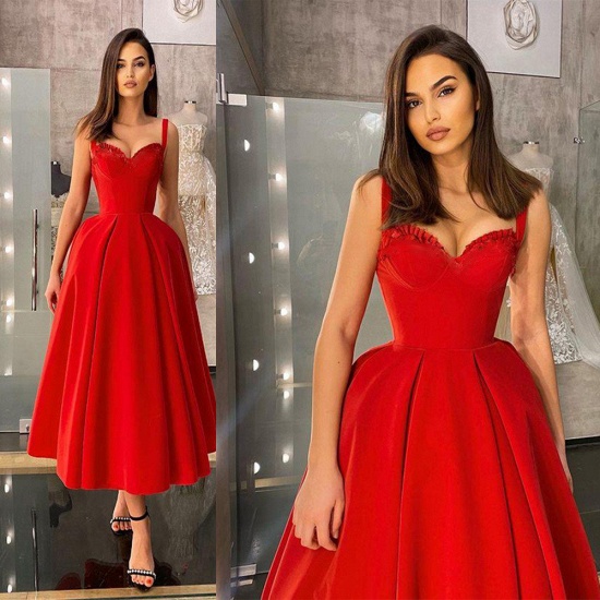 Charming Sleeveless Red Homecoming Dress Ankle Length Evening Party Dress