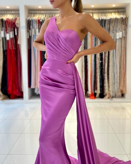 Bmbridal One Shoulder Mermaid Prom Dress With Ruffles_5