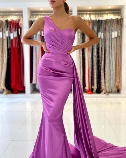 Bmbridal One Shoulder Mermaid Prom Dress With Ruffles_4