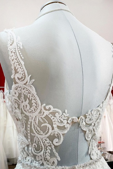 BMbridal Graceful Ivory Tulle  Ruffles A-Line Wedding Dresses_5