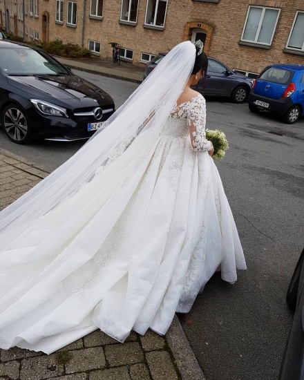 Bmbridal Long Sleeves Lace Plus Size Wedding Dress On Sale_6