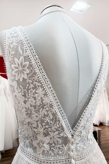 BMbridal Beautiful Lace Appliques Tulle A-Line Wedding Dresses_7