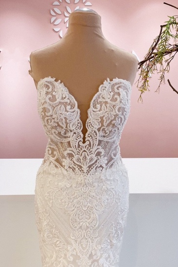 BMbridal Sweetheart Mermaid Lace Wedding Dress Long Bridal Gowns_2