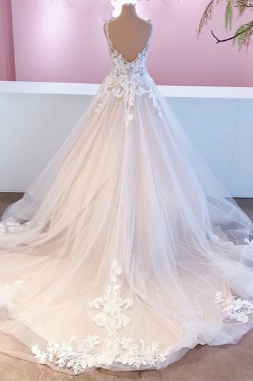 BMbridal Straps Lace Wedding Dress Princess Tulle Bridal Gowns_2