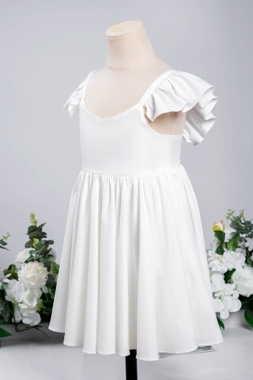 BMbridal White Cap Sleeve Little Flower Girl Dress Online_8