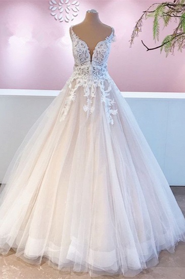 BMbridal Straps Lace Wedding Dress Princess Tulle Bridal Gowns_1