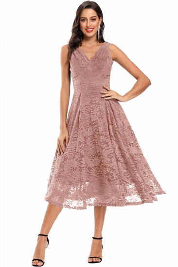 BMbridal V-Neck Sleeveless Lace Short Party Dress Online_9