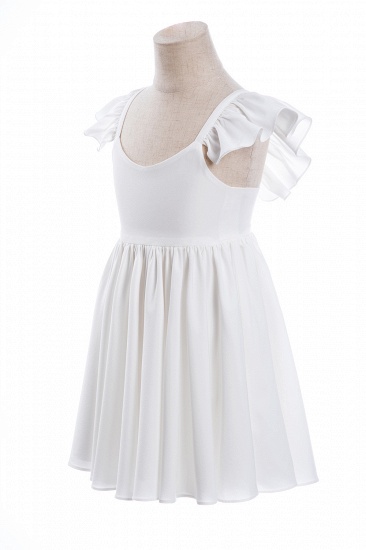 BMbridal White Cap Sleeve Little Flower Girl Dress Online_12