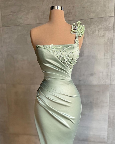 BMbridal Sage One Shoulder Prom Dress Mermaid With Beads_3