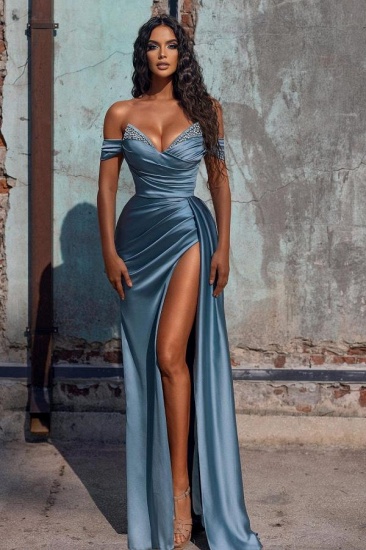 Bmbridal Off-the-Shoulder Dusty Blue Prom Dress Prom Dress With Slit_2