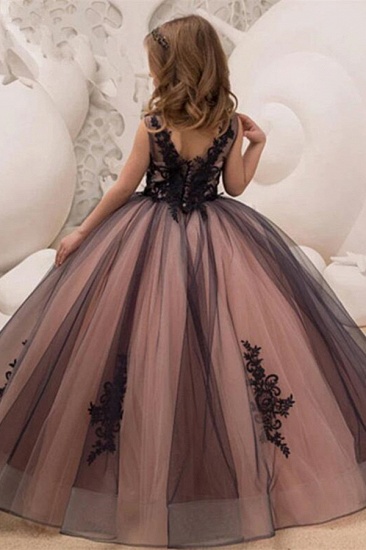 BMbridal Black Lace Princess Ball Gown Flower Girl Dress_3
