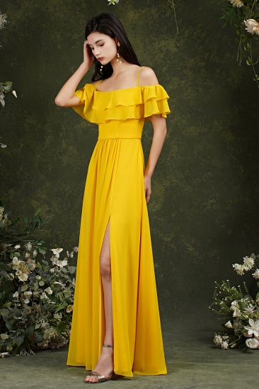 Bmbridal Off-the-Shoulder Bridesmaid Dress Ruffles With Slit_14