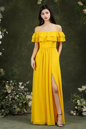 Bmbridal Off-the-Shoulder Bridesmaid Dress Ruffles With Slit_13