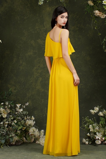 Bmbridal One Shoulder Ruffles Bridesmaid Dress Long With Slit_20