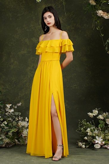 Bmbridal Off-the-Shoulder Bridesmaid Dress Ruffles With Slit_19