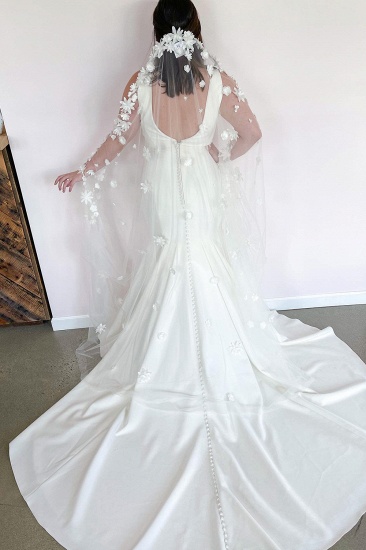 Bmbridal Plus Size Wedding Dress Satin V-Neck Mermaid_3