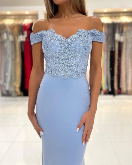 BMbridal Off-the-Shoulder Mermaid Prom Dress Long With Appliques_5