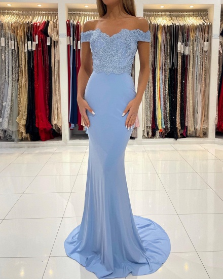 BMbridal Off-the-Shoulder Mermaid Prom Dress Long With Appliques_6