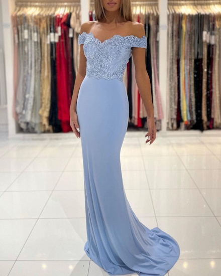 BMbridal Off-the-Shoulder Mermaid Prom Dress Long With Appliques_3