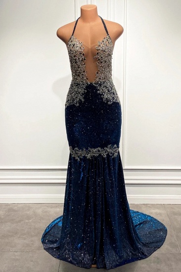 Bmbridal Spaghetti-Straps Mermaid Prom Dress Sleeveless Royal Blue_3