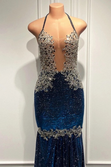 Bmbridal Spaghetti-Straps Mermaid Prom Dress Sleeveless Royal Blue_7