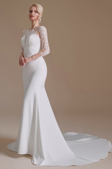 BMbridal Long Sleeves Mermaid Lace Wedding Dress Online_5