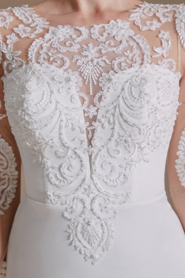 BMbridal Long Sleeves Mermaid Lace Wedding Dress Online_10