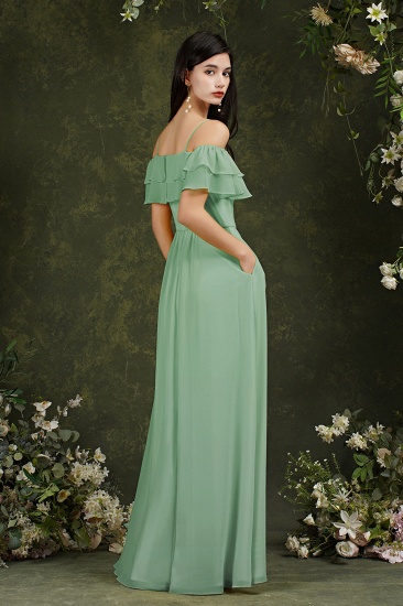 Bmbridal Off-the-Shoulder Bridesmaid Dress Ruffles With Slit_9