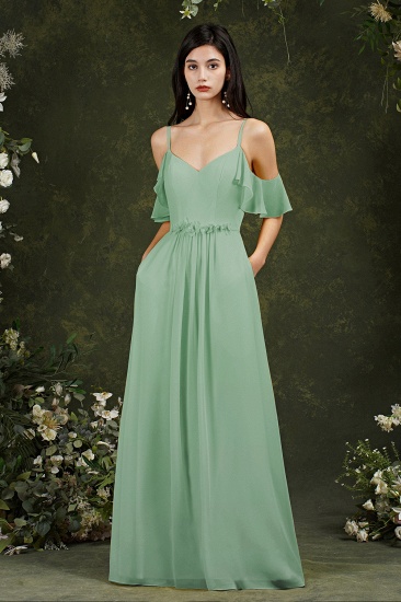 Bmbridal Elegant Chiffon Bridesmaid Dress Ruffles With Pockets_4