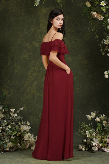 Bmbridal Off-the-Shoulder Bridesmaid Dress Ruffles With Slit_6