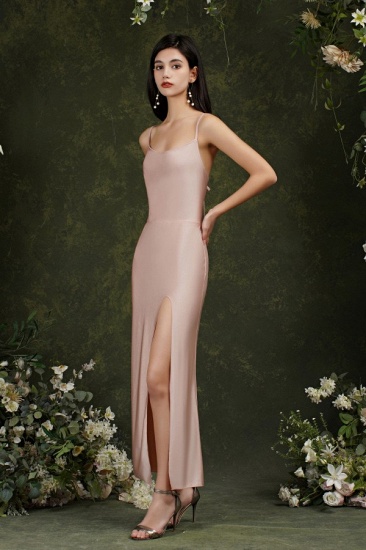 BMbridal Elegant Sleeveless Dusty Pink Prom Dress Sleeveless With Split_4