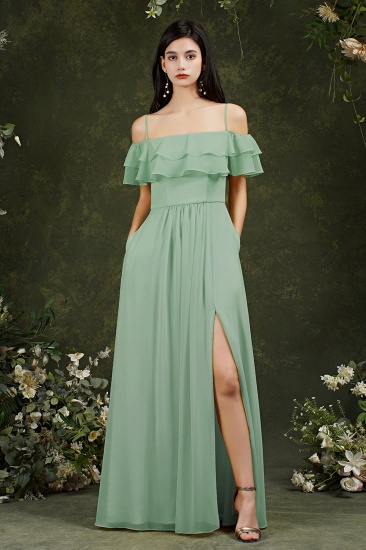 Bmbridal Off-the-Shoulder Bridesmaid Dress Ruffles With Slit_7
