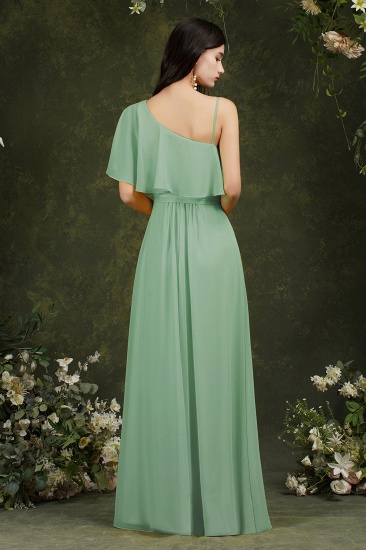 Bmbridal One Shoulder Ruffles Bridesmaid Dress Long With Slit_11