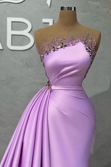 Lilac Long Glitter Sleeveless Evening Dresses With Side Slit_2