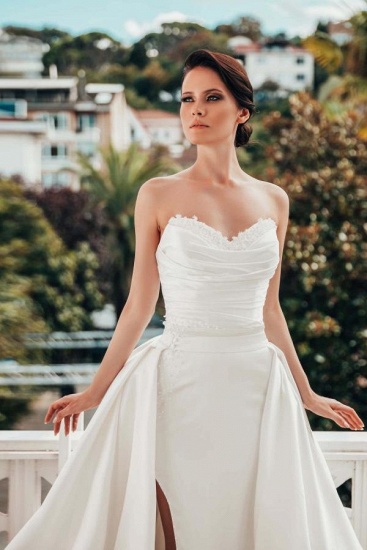 Bmbridal Sweetheart Mermaid Wedding Dress Slit With Detachable Skirt_3