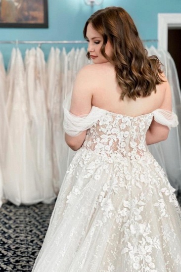 Bmbridal Off-the-Shoulder Wedding Dress Lace Appliques Tulle_3