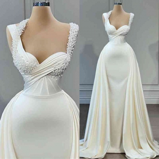 Bmbridal Sweetheart Sleeveless Mermaid Wedding Reception Dress Long With Pearls_1