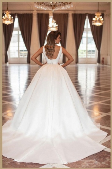 Bmbridal Square Straps Sleeveless Ball Gown Wedding Dress Online_3