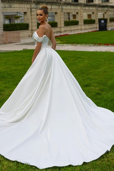 Bmbridal Off-the-Shoulder Wedding Dress Mermaid Split Overskirt_3