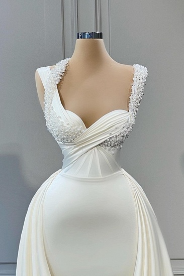 Bmbridal Sweetheart Sleeveless Mermaid Wedding Reception Dress Long With Pearls_3