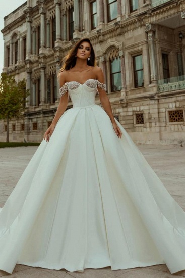 Bmbridal Off-the-Shoulder-Prinzessin-Hochzeitskleid mit Kristallen