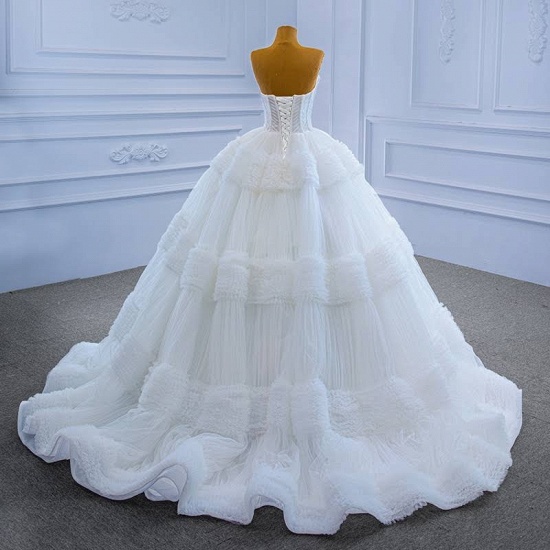 Bmbridal Sweetheart Tulle Ball Gown Wedding Dress Sleeveless_5