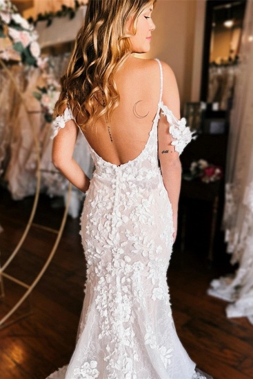 Bmbridal Off-the-Shoulder Wedding Dress Mermaid Lace Appliques_4