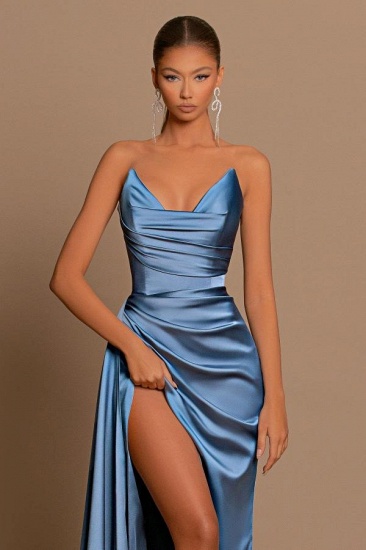 Bmbridal Dusty Blue Sweetheart Prom Dress Mermaid Long With Split_6