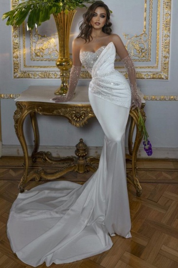 Bmbridal Sweetheart Mermaid Wedding Dress Sweetheart With Beads_1