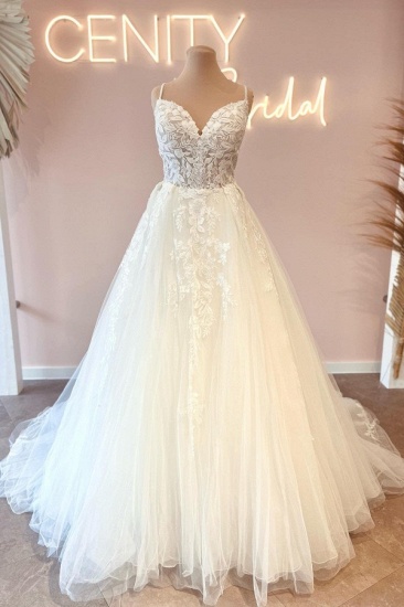 Bmbridal Swetheart Princess Wedding Dress Lace Appliques Sleeveless_2