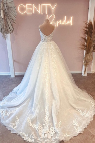 Bmbridal Swetheart Princess Wedding Dress Lace Appliques Sleeveless_3