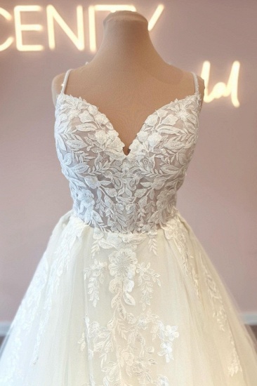 Bmbridal Swetheart Princess Wedding Dress Lace Appliques Sleeveless_4